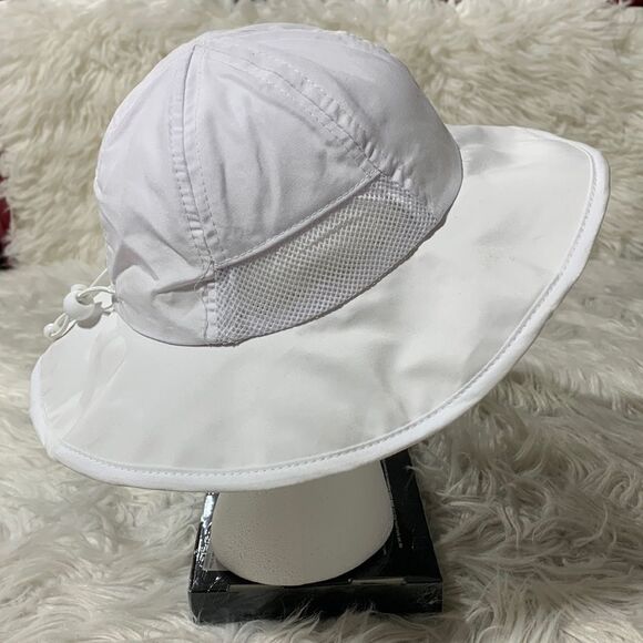 🟢3 for $20——ZENCO sun hat UPF50* white mix media Line neck strap adjustable - Picture 1 of 7